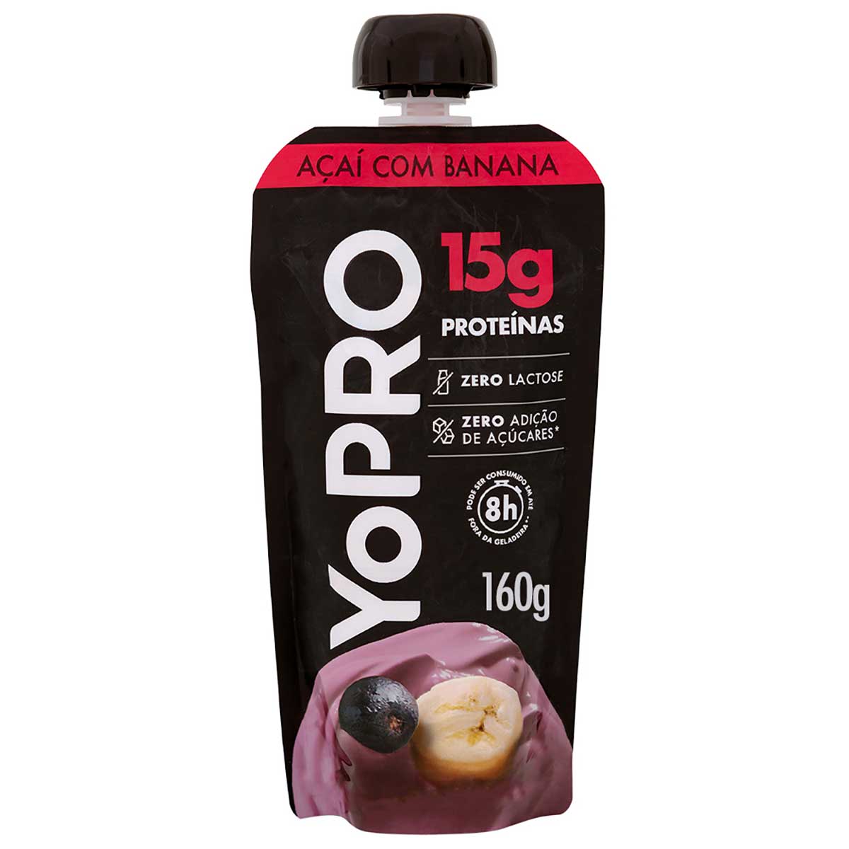 Iogurte YoPRO Pouch Açaí com Banana 15g de proteínas 160g