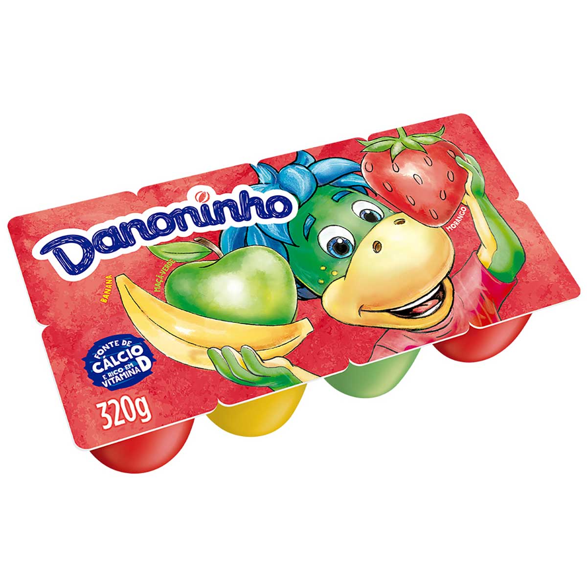 Danoninho Petit Suisse Morango Banana e Maçã Verde 320g 8 unidades