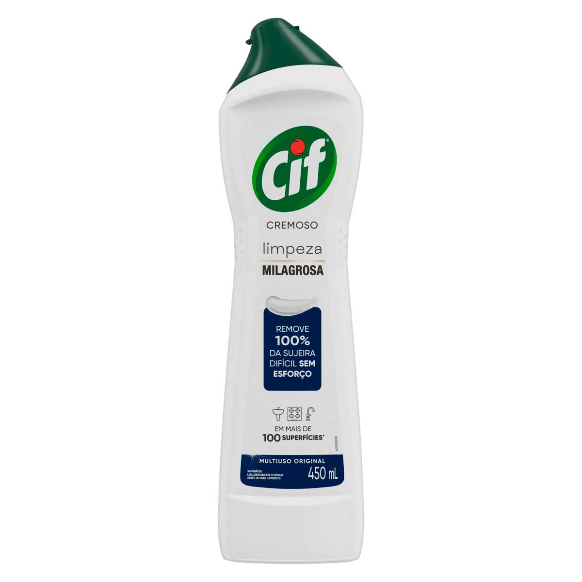 CIF Cremoso Limpeza Milagrosa remove 100% da sujeira 450 ml