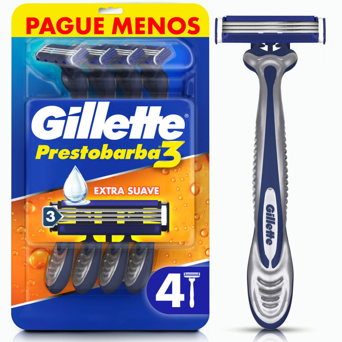 Aparelho de Barbear Gillette Prestobarba3 4 Unidades