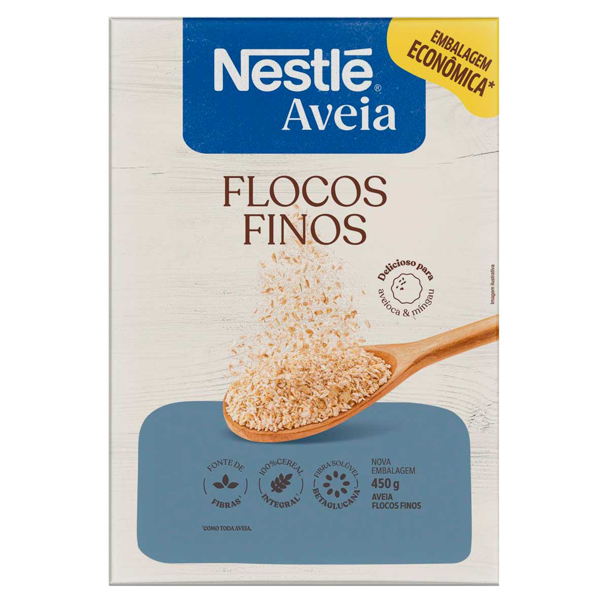 Aveia em Flocos Finos Nestlé 450g Embalagem Econômica