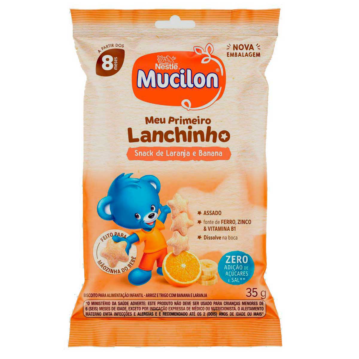 Snack Mucilon Laranja e Banana 35g