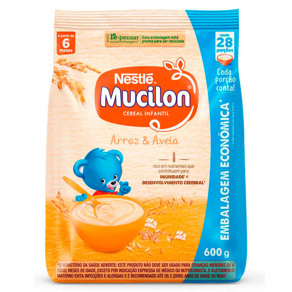 Cereal Infantil Mucilon Arroz e Aveia 600g