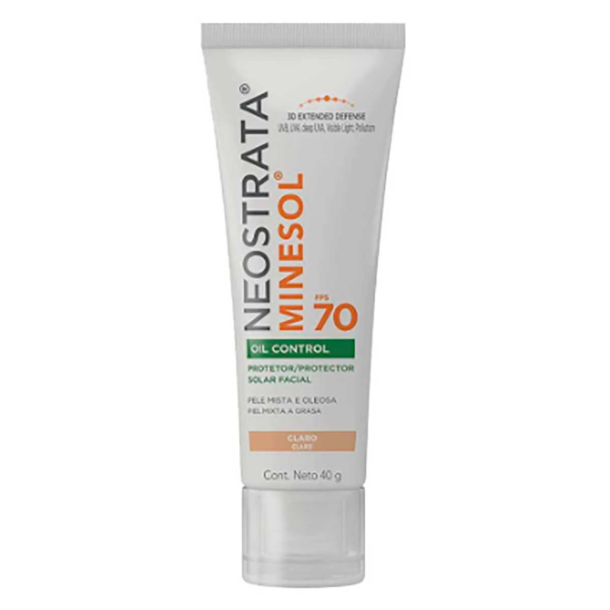 Protetor Solar Facial Neostrata Minesol Oil Control FPS 70 Pele Clara com 40 g