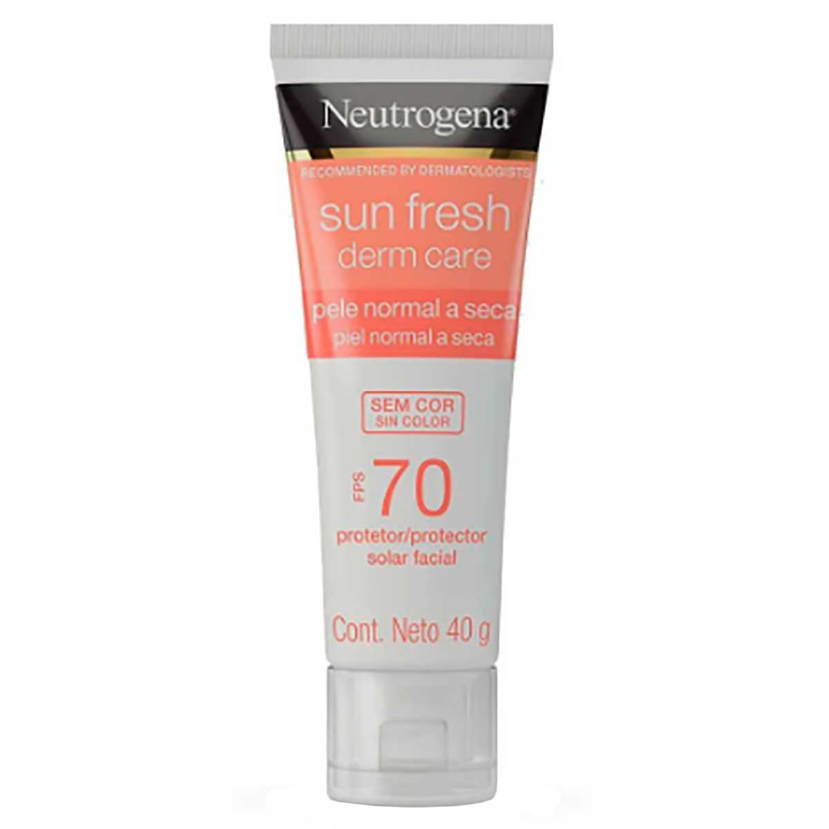 Protetor Solar Facial FPS 70 Neutrogena Sun Fresh Derm Care Sem Cor 40g