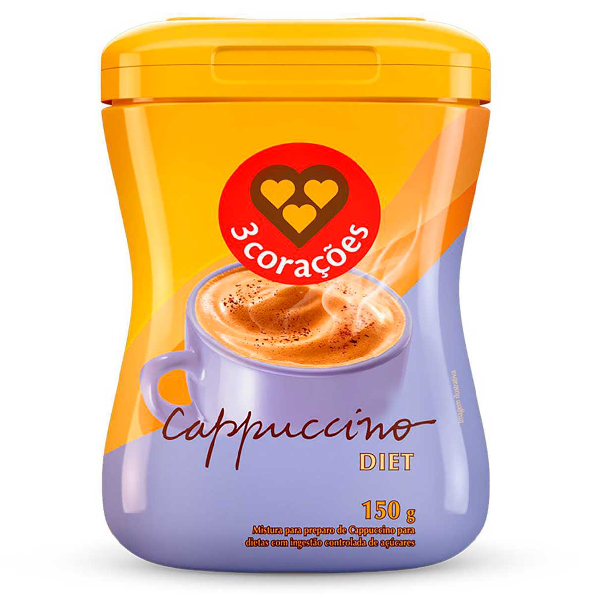 Cappucciono Diet 3 Corações Pote 150G