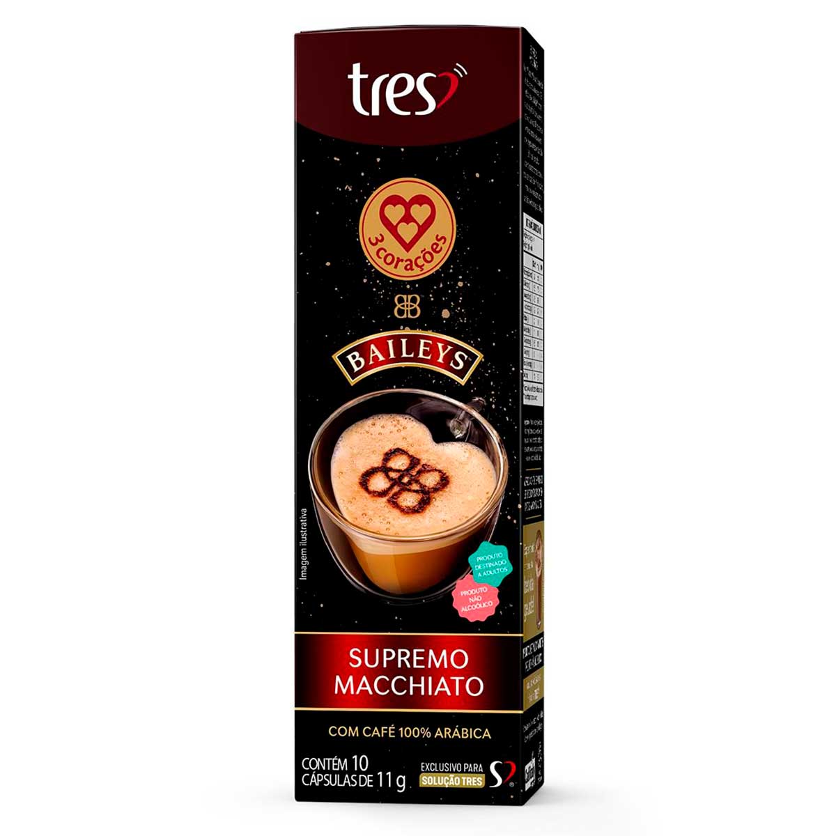 Cápsula Baileys Supremo Macchiato 3 Corações 10 Unidades