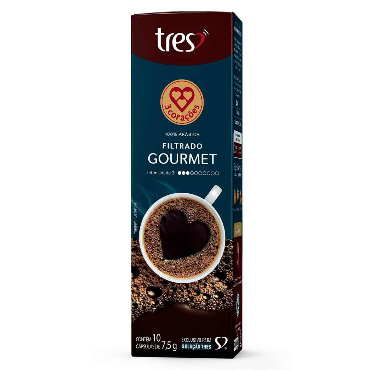 Café Cápsula Três Corações Café Filt Gourmet 75G 10 Unidades