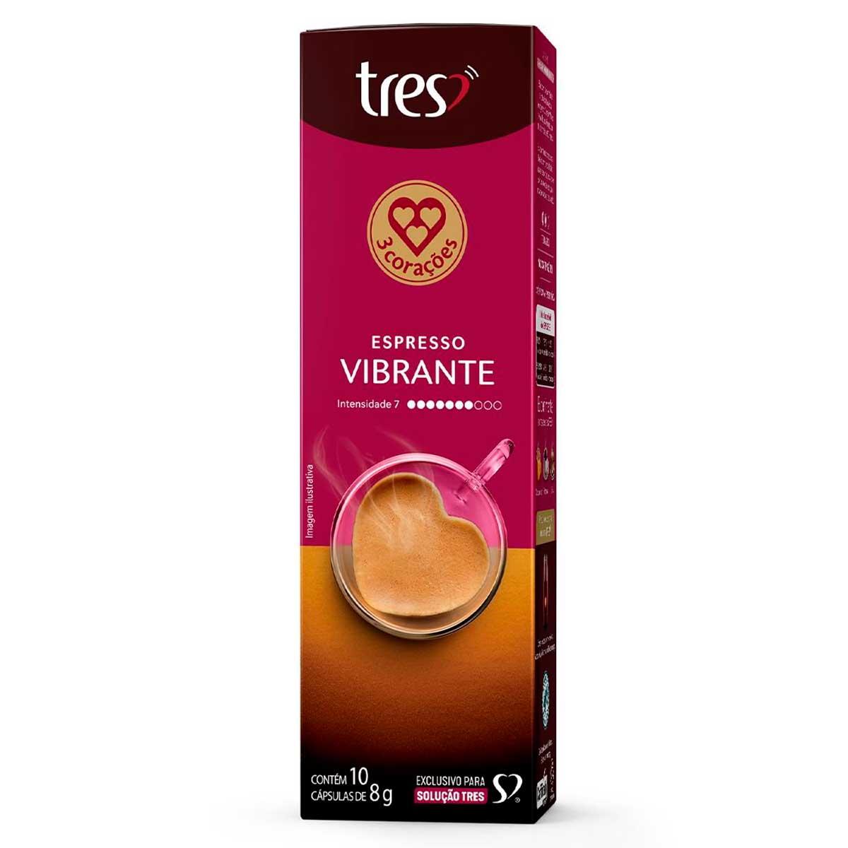 Café Cápsula Três Expresso Vibrante 80G 10 Unidades