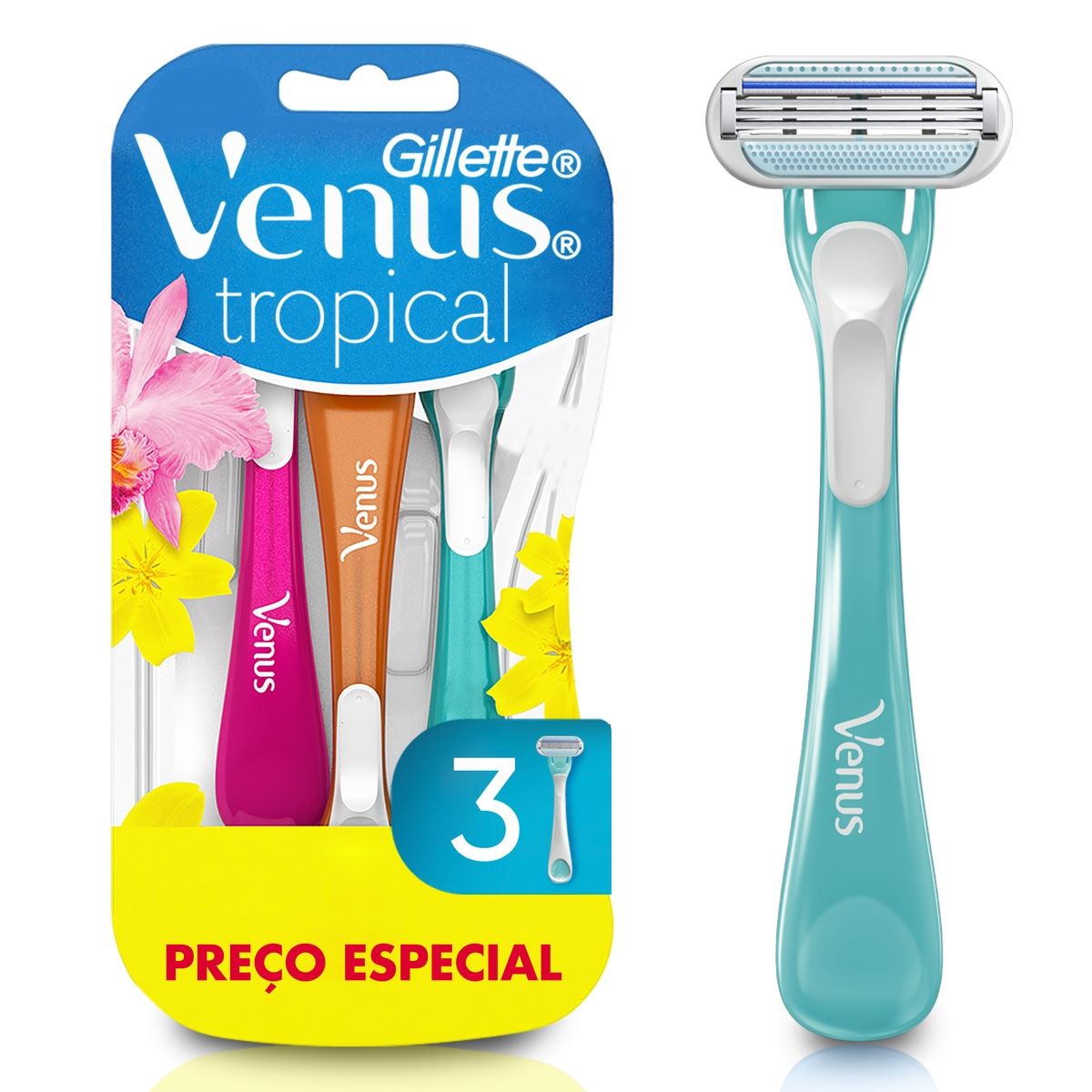 Aparelho de Depilar Gillette Venus Tropical 3 Unidades