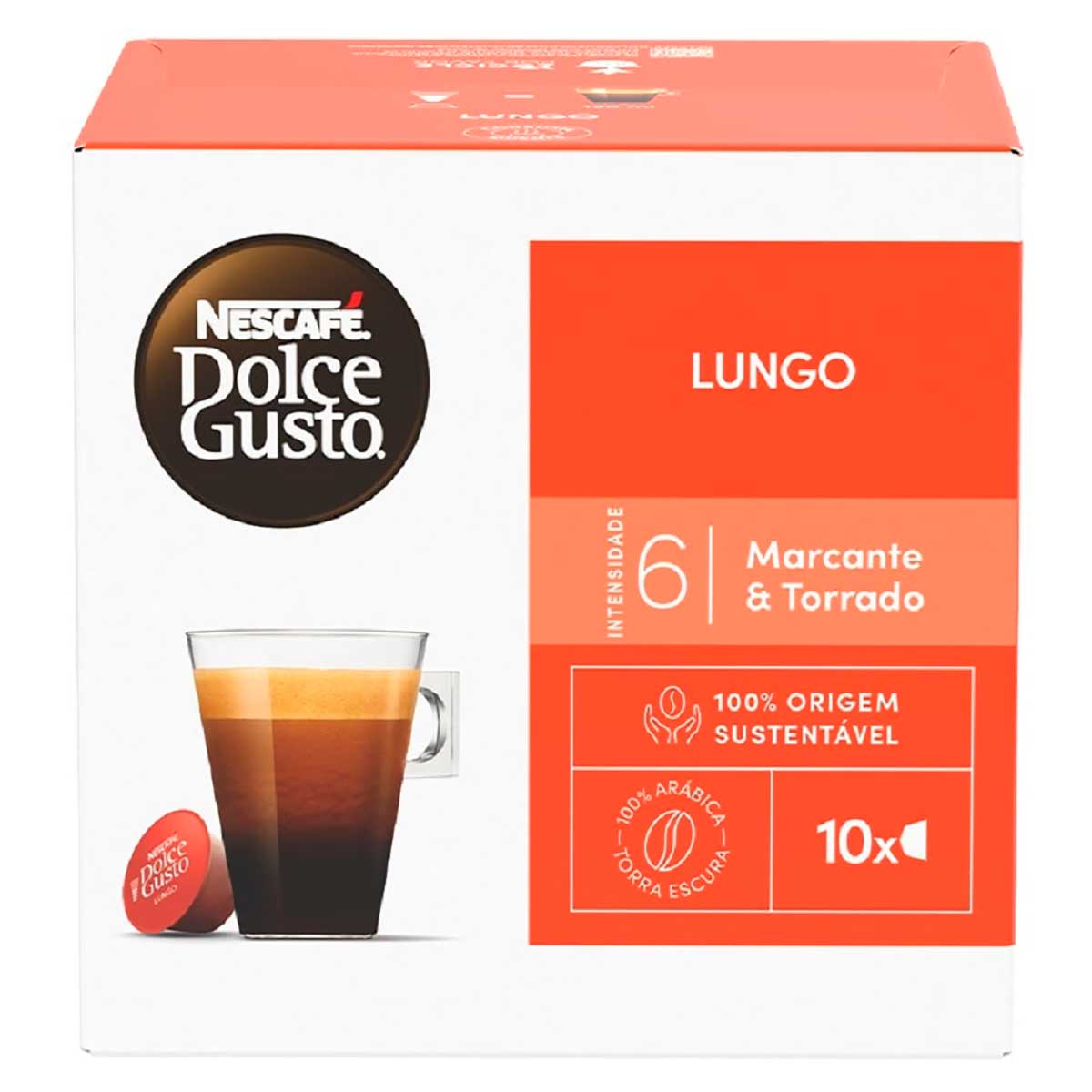 Café em Cápsula Nescafe Dolce Gusto Lungo 10 Cápsulas