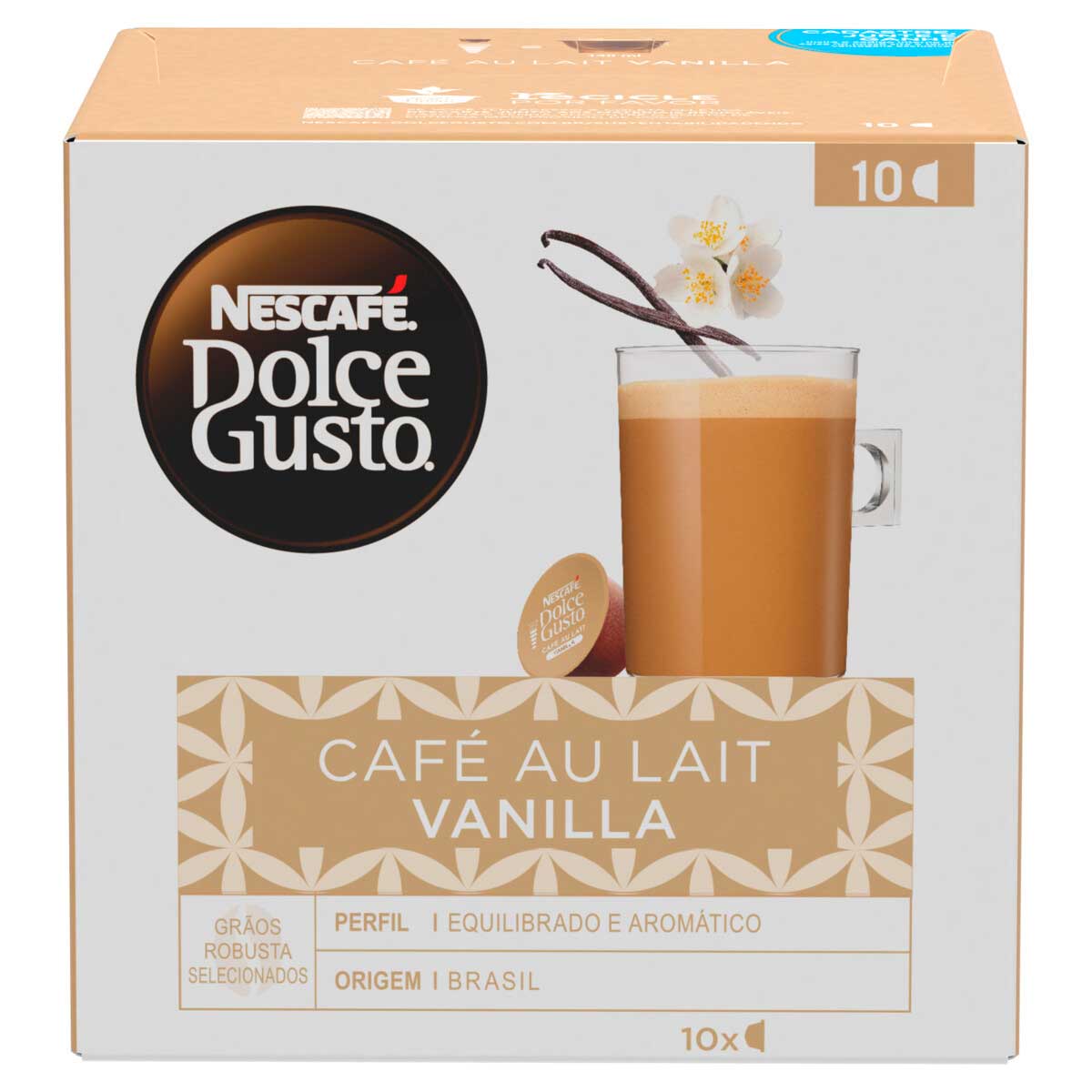 Café em Cápsula Nescafé Dolce Gusto Cafe Au Lait Baunilha 10 Cápsulas 110g