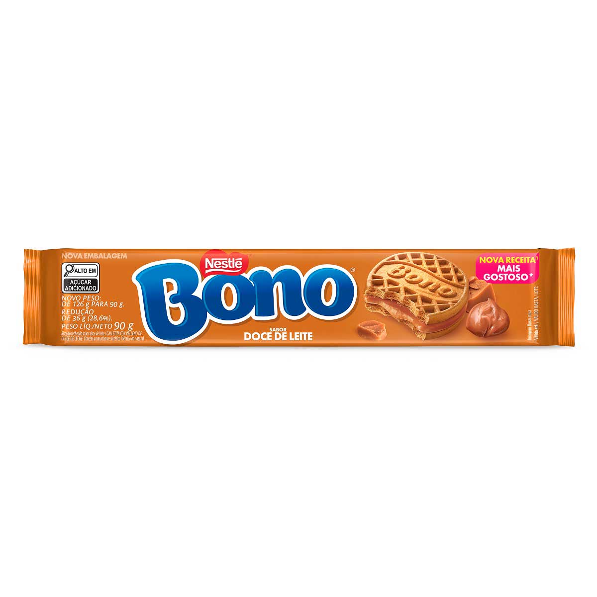 Biscoito Recheado Bono Doce De Leite 90g