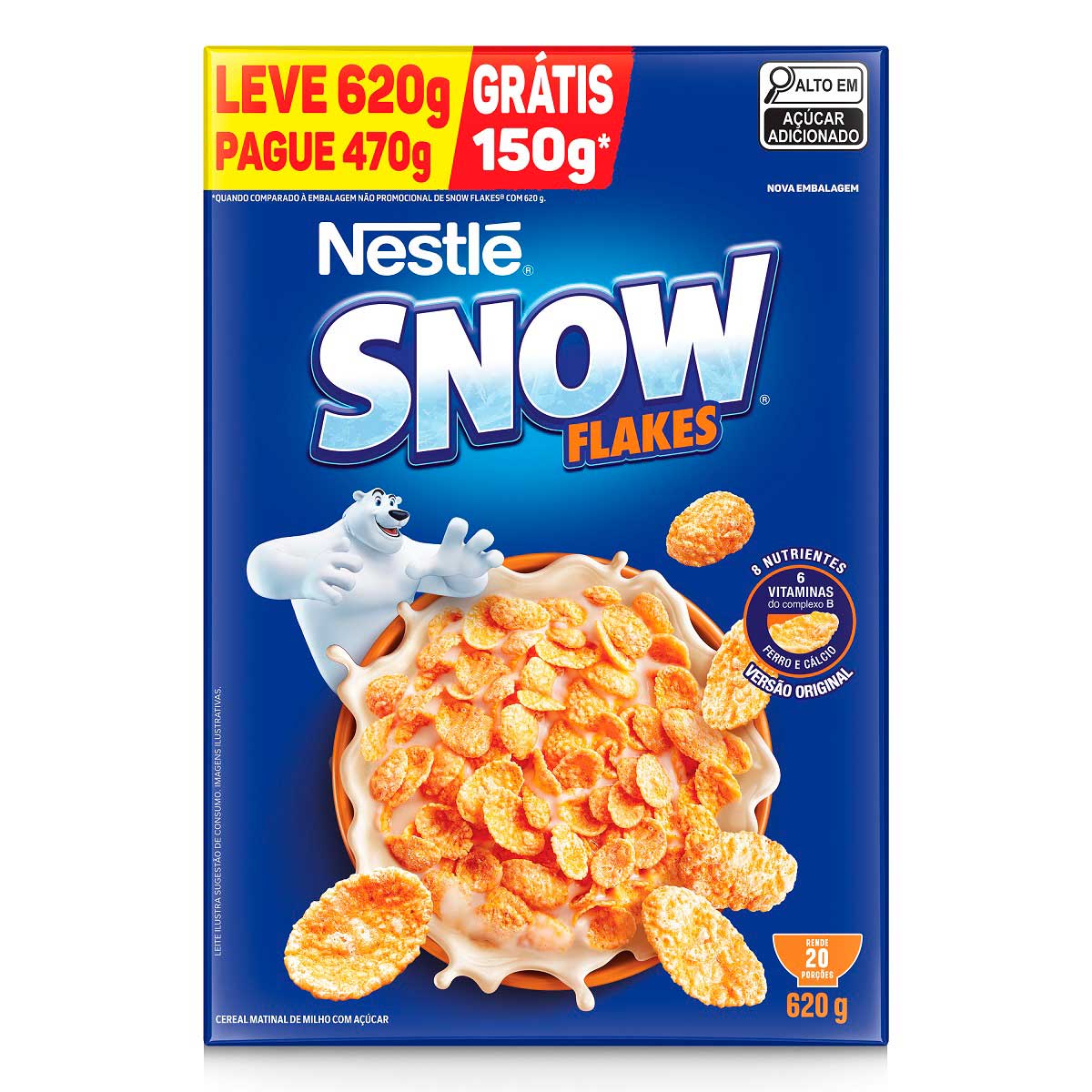 Cereal Matinal Snow Flakes Leve 620g Pague 470g