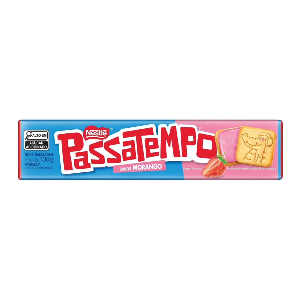 Biscoito Passatempo Recheado Morango 130g