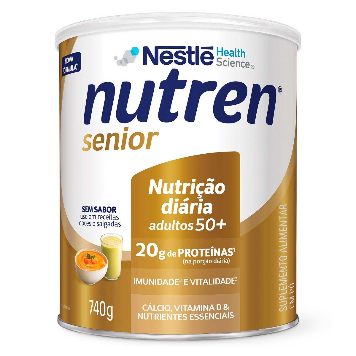 Complemento Alimentar Nutren Senior Sem Sabor 740g