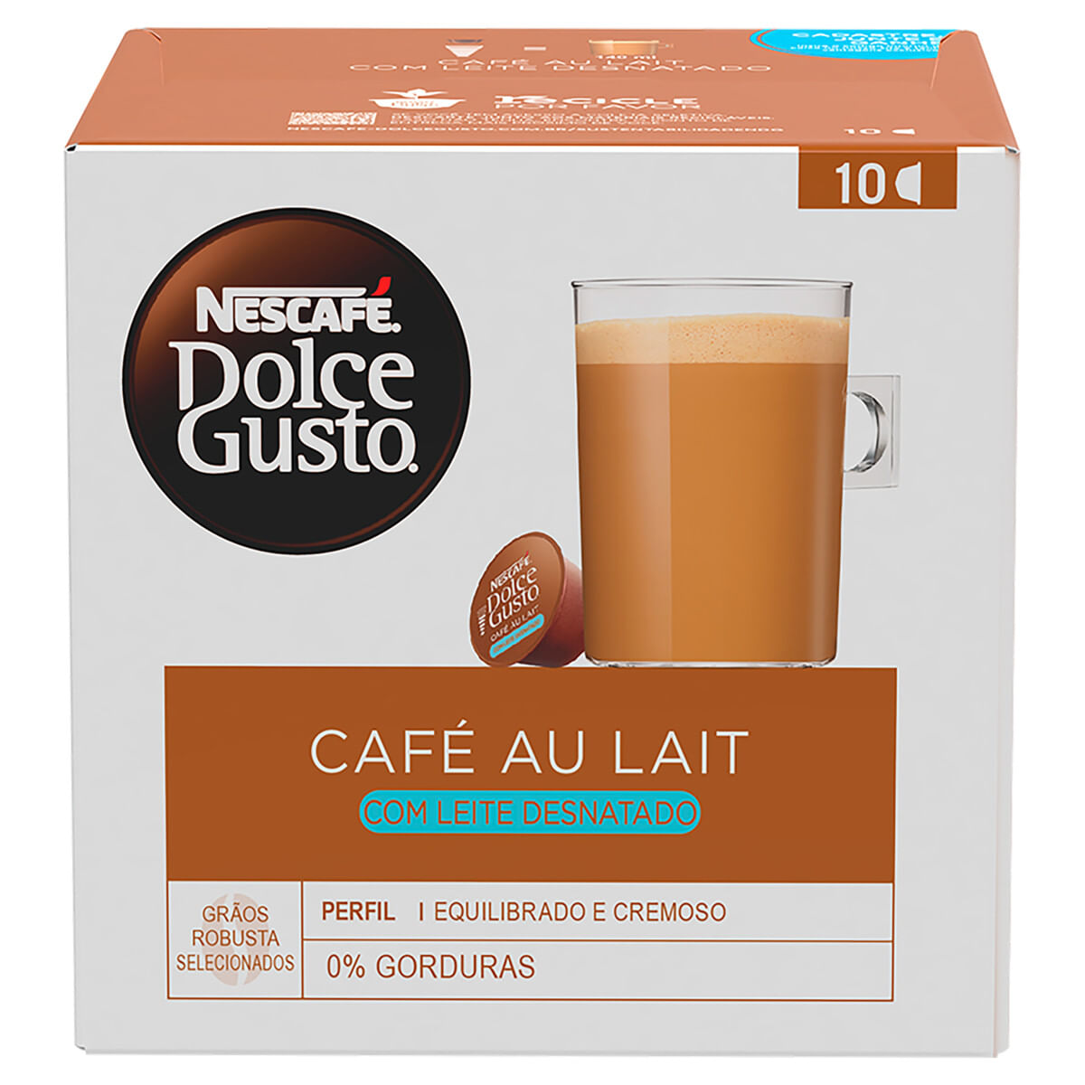 Café Dolce Gusto Au Lait Com Leite Desnatado Com 10 Cápsulas 100g