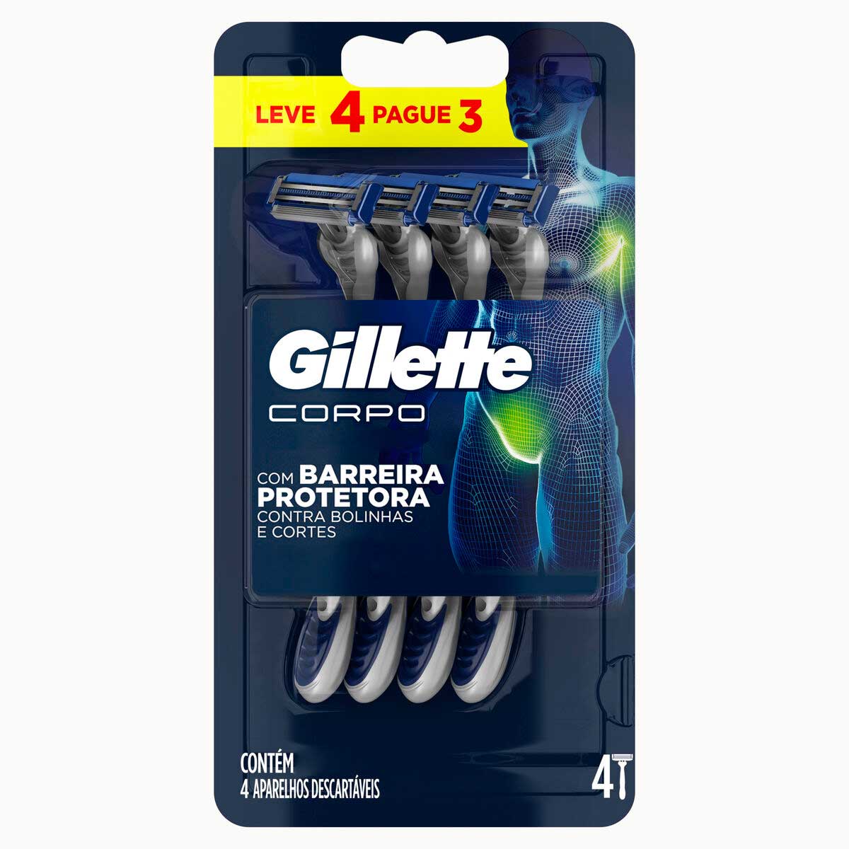 Aparelho de Depilar Gillette Corpo 4 Unidades