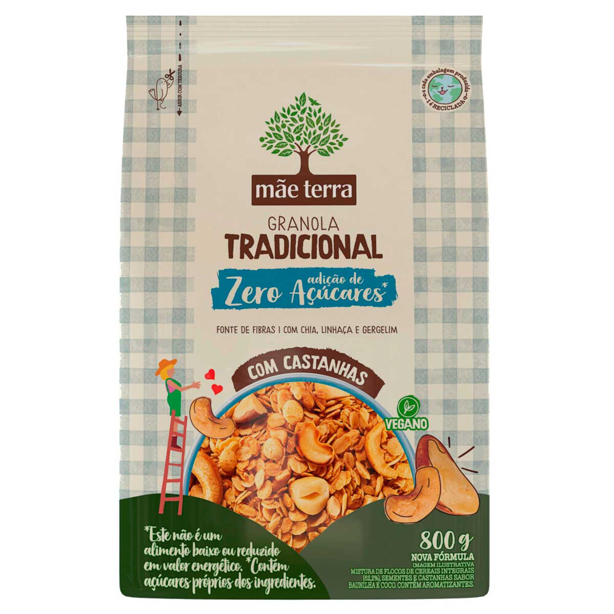 Granola Mãe Terra Tradicional Zero Açúcares 800g