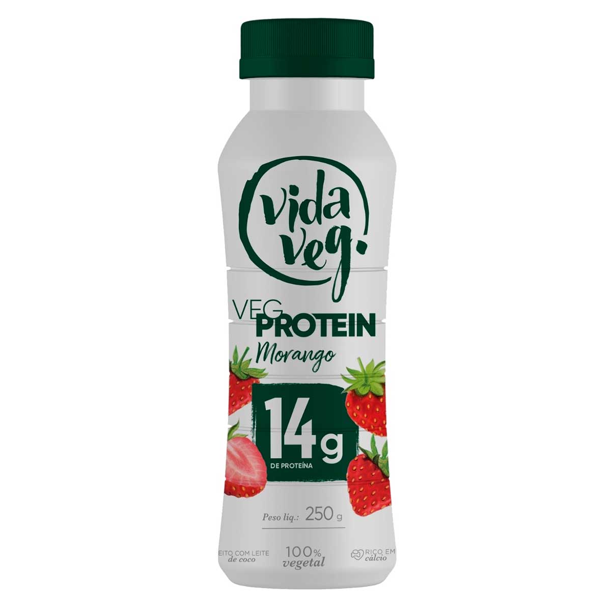 Iogurte Proteico Vegano 14g de Proteína Sabor Morango Vida Veg 250g