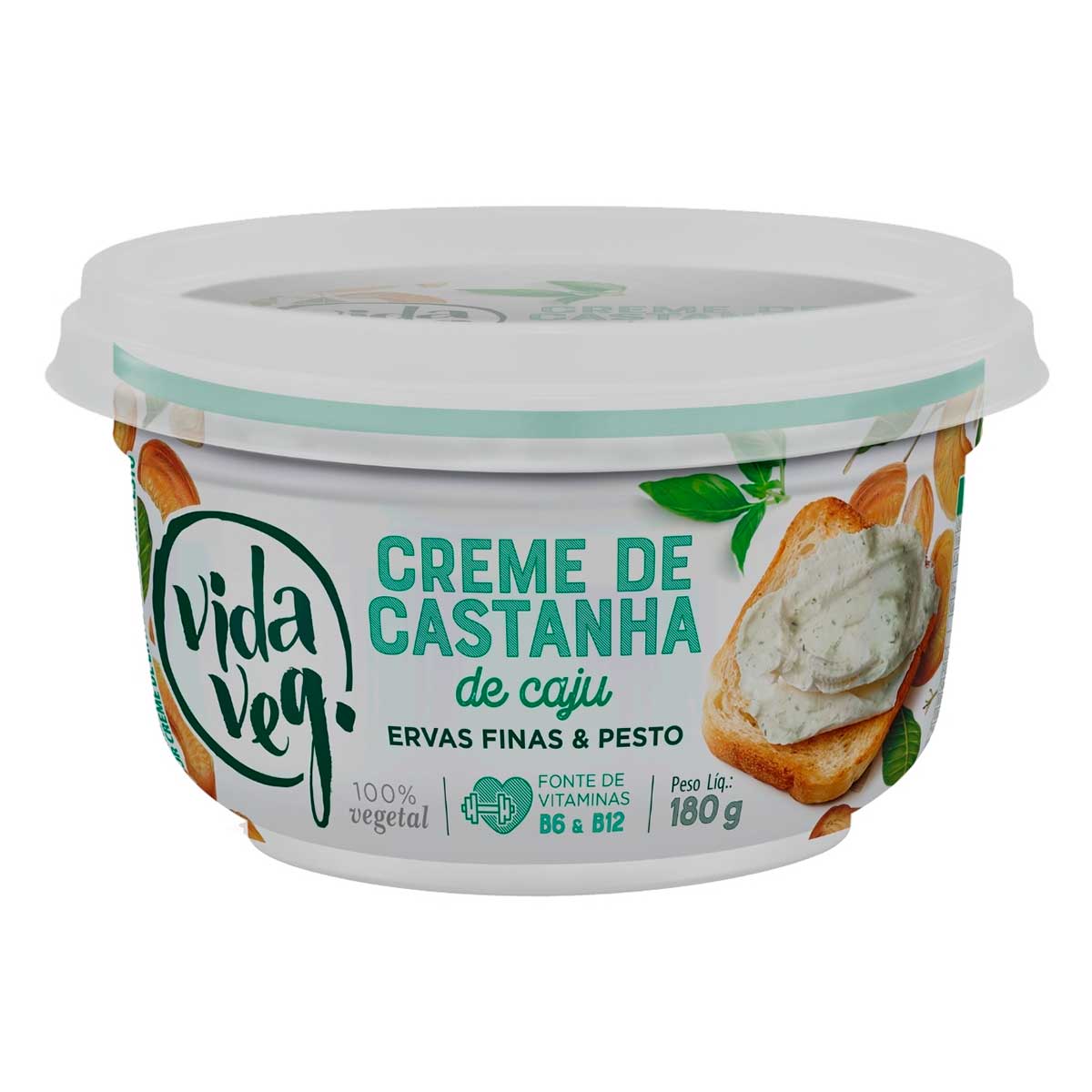 Creme de Castanha de Caju  Ervas Finas com Pesto Vida Veg 180g