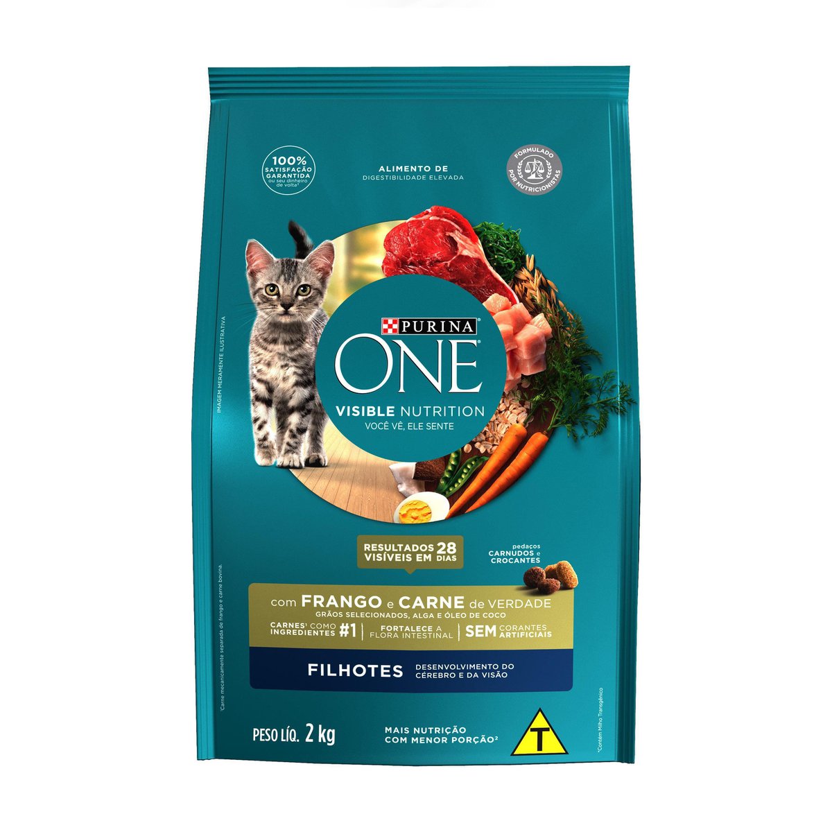 Ração Seca para Gatos Filhote Purina One Frango e Carne 2Kg