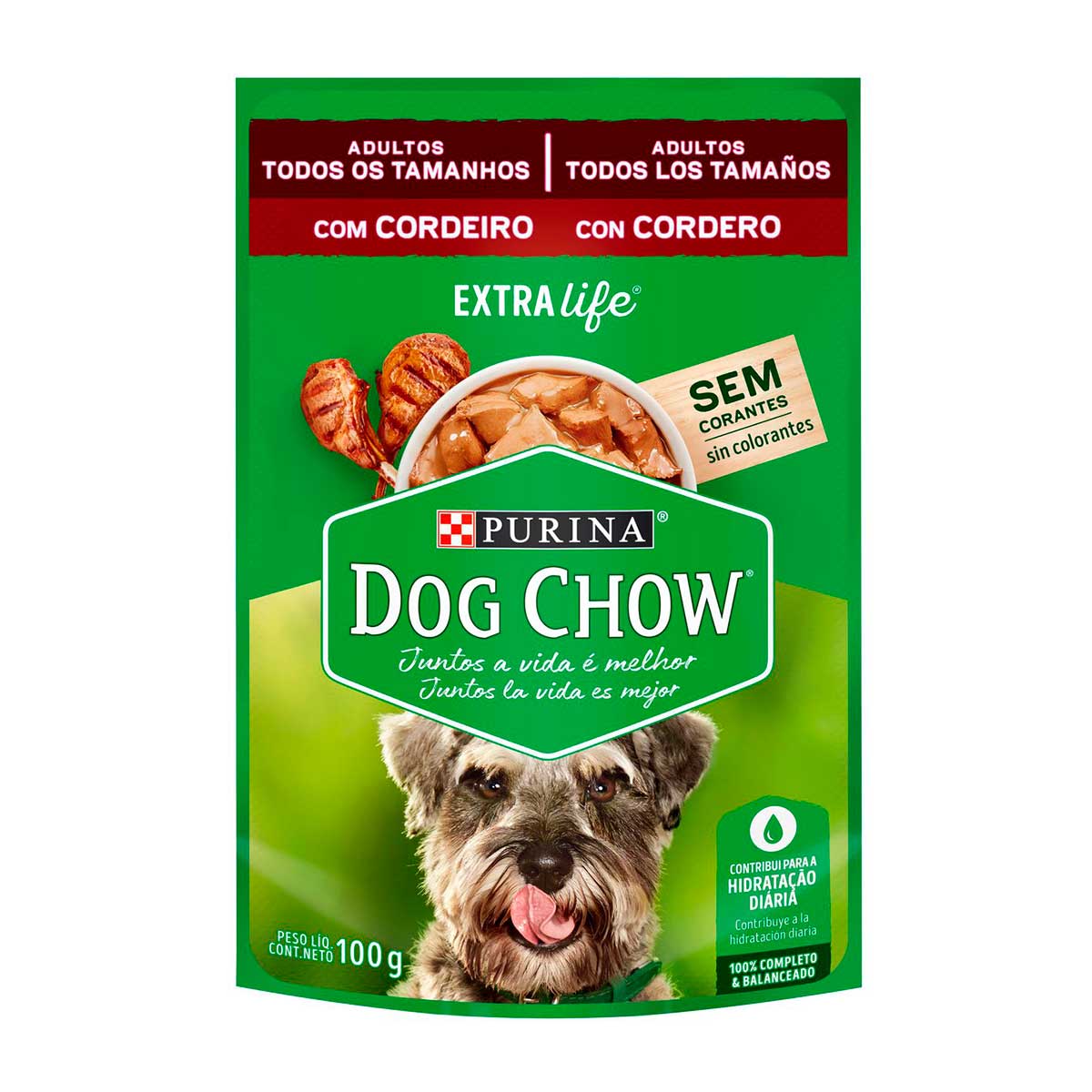 Ração Úmida para Cachorro Adulto Purina Dog Chow Cordeiro com Molho Sachê 100g