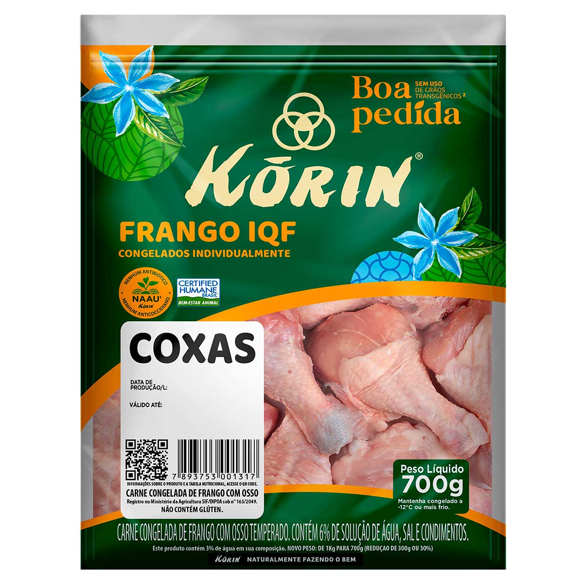 Coxa de Frango Congelada Korin Boa Pedida 700g
