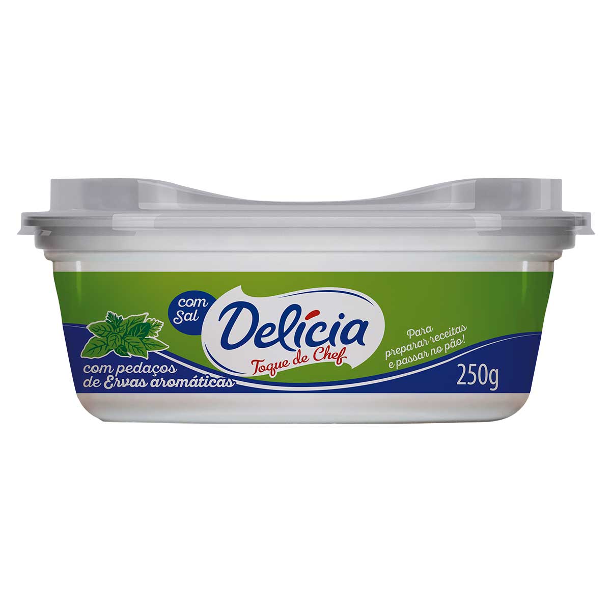 Margarina com Sal e Pedaços de Ervas Aromáticas Delícia Toque de Chef Pote 250g