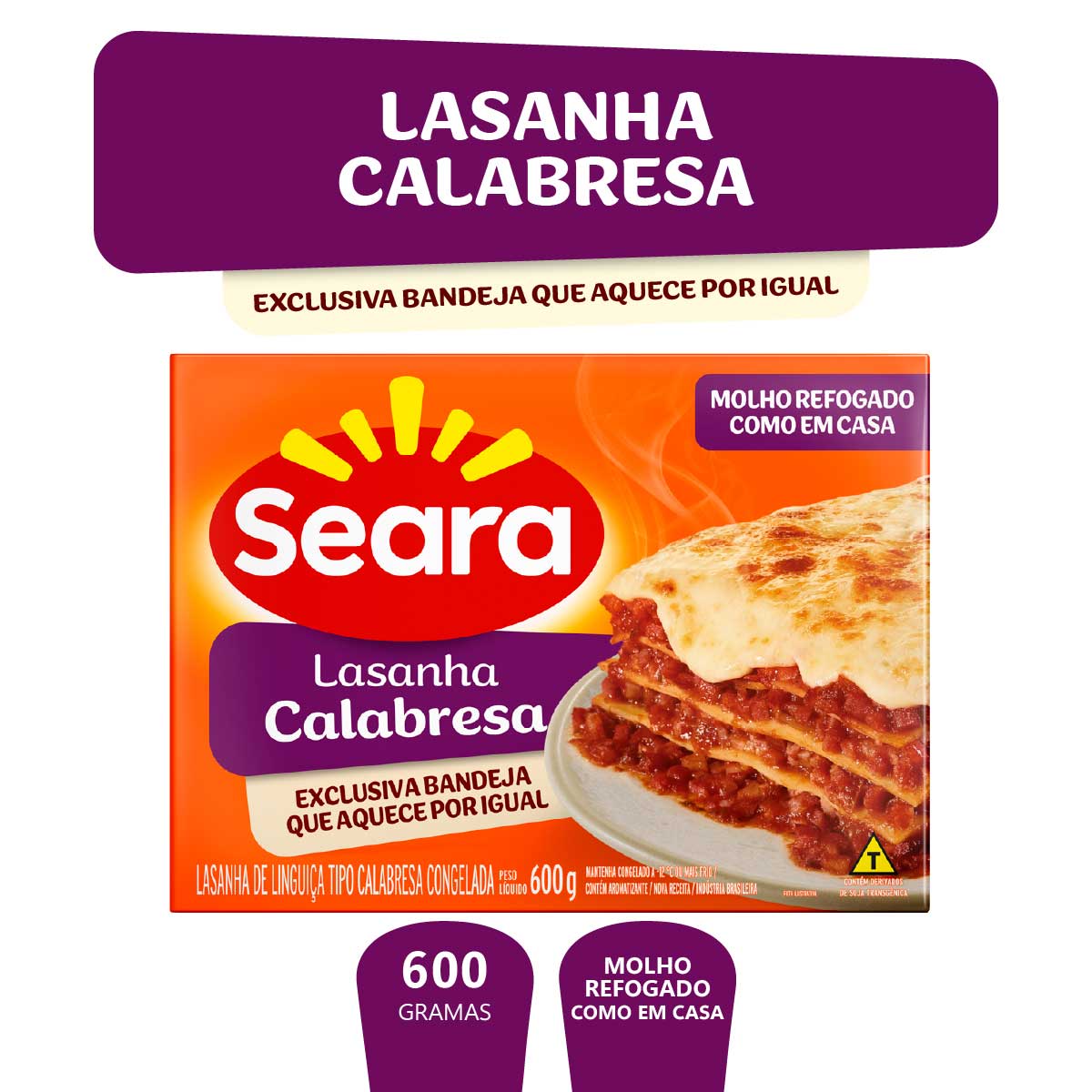 Lasanha de calabresa Seara 600g