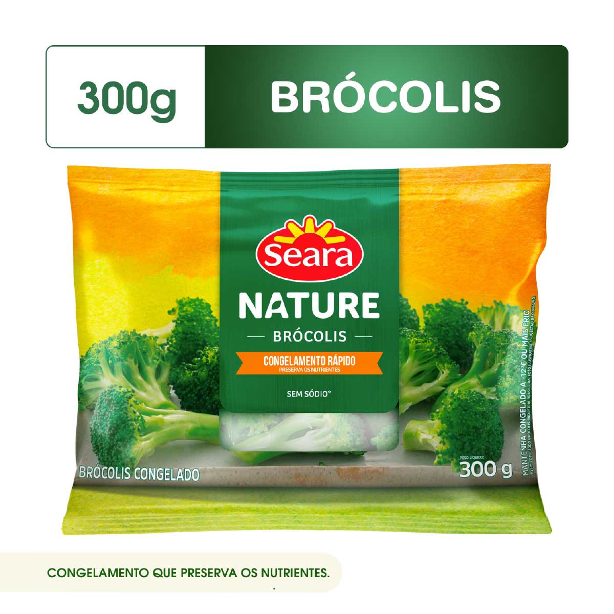 Brócolis florete congelado Seara Nature 300g