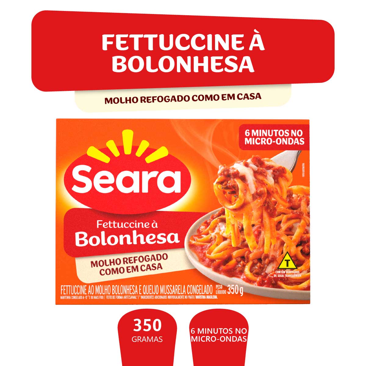 Fettuccine bolonhesa menu Gourmet Seara 350g