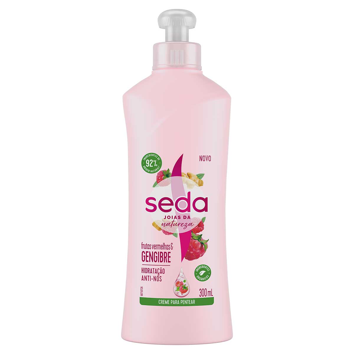 Creme para Pentear Frutas Vermelhas E Gengibre Seda Joias da Natureza 300ml