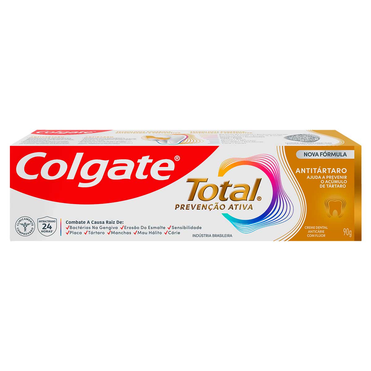 Creme Dental Colgate Total Prevenção Ativa Antitártaro Caixa 90g