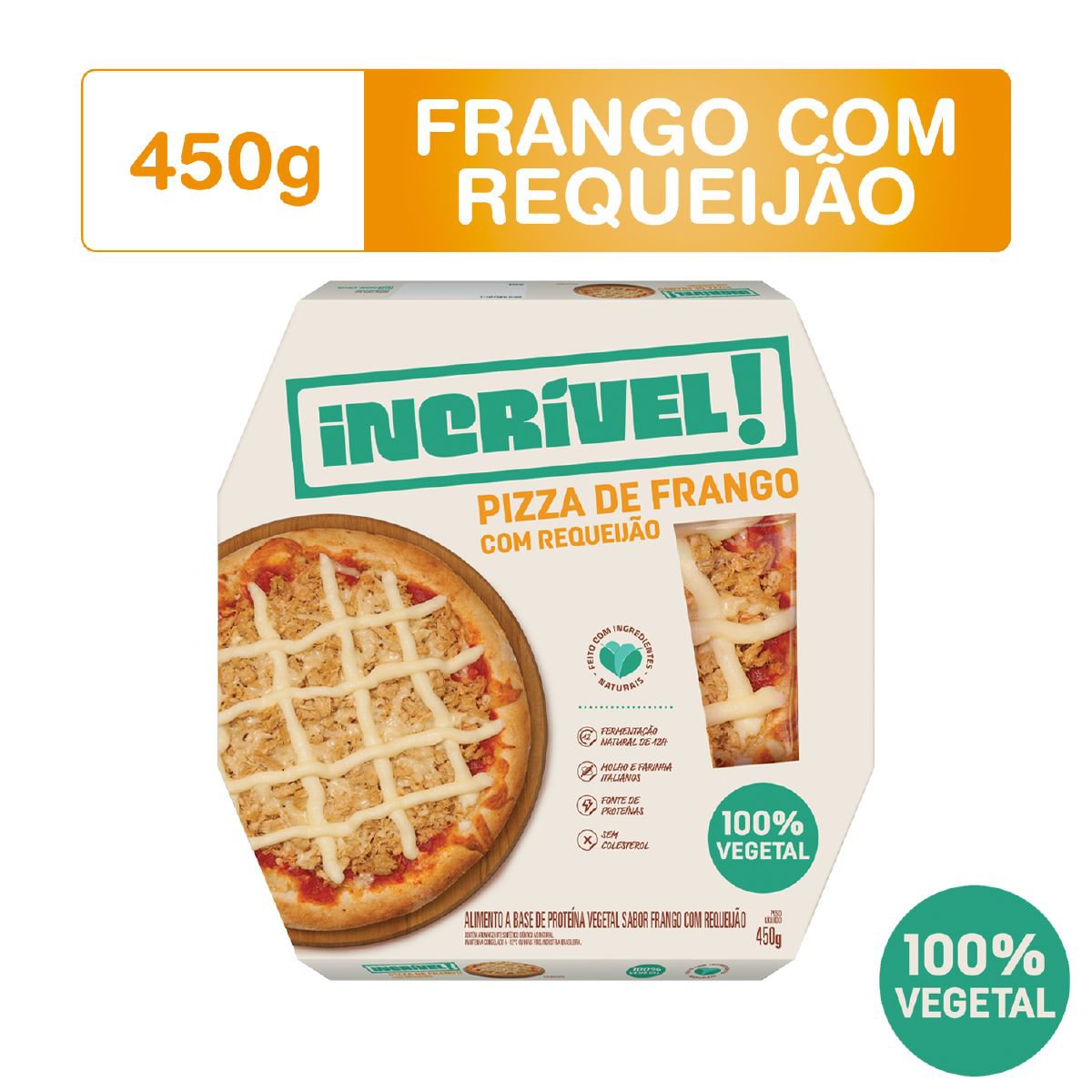 Pizza De Frango Com Requeijão 100% Vegetal Incrível 450g