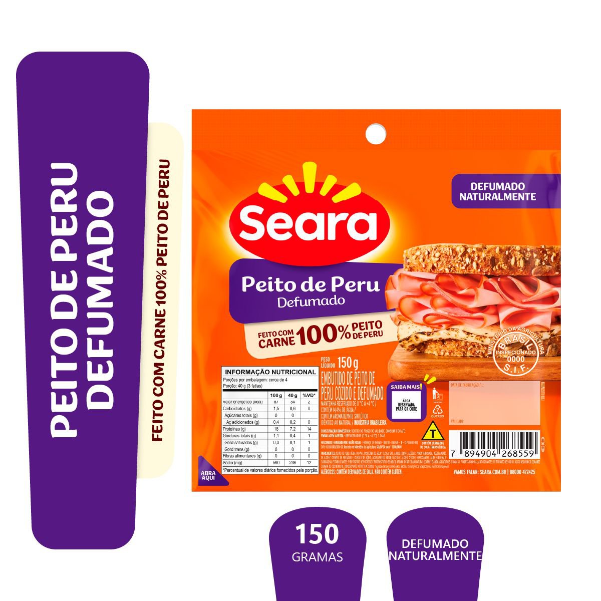 Peito De Peru Fatiado Seara 150g