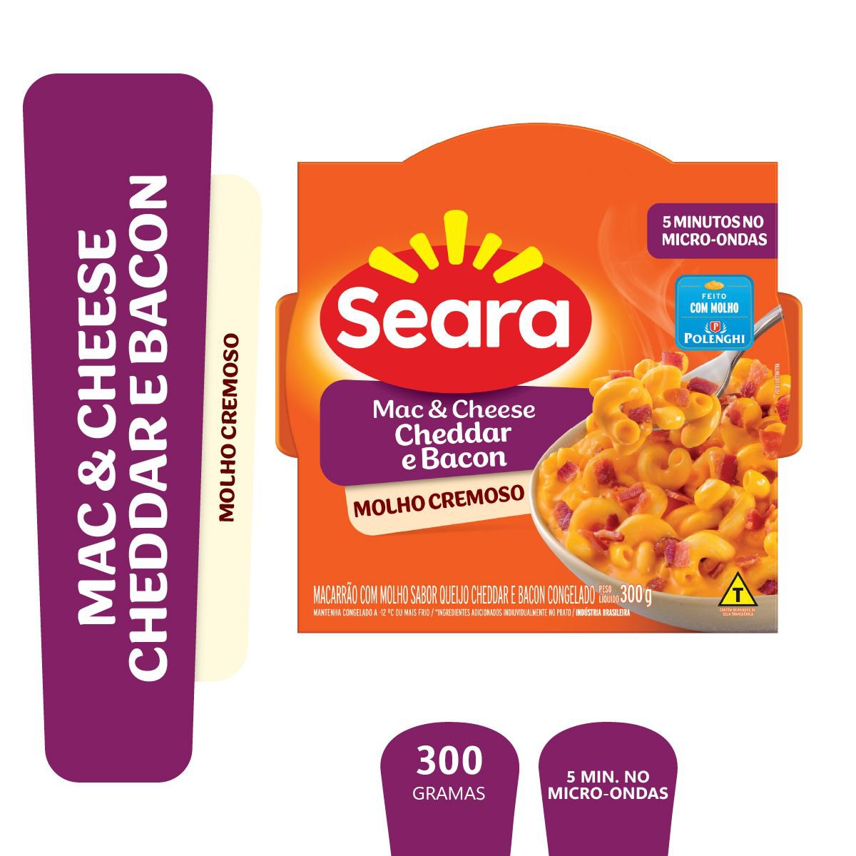 Mac&cheese Cheddar e Bacon Seara 300g