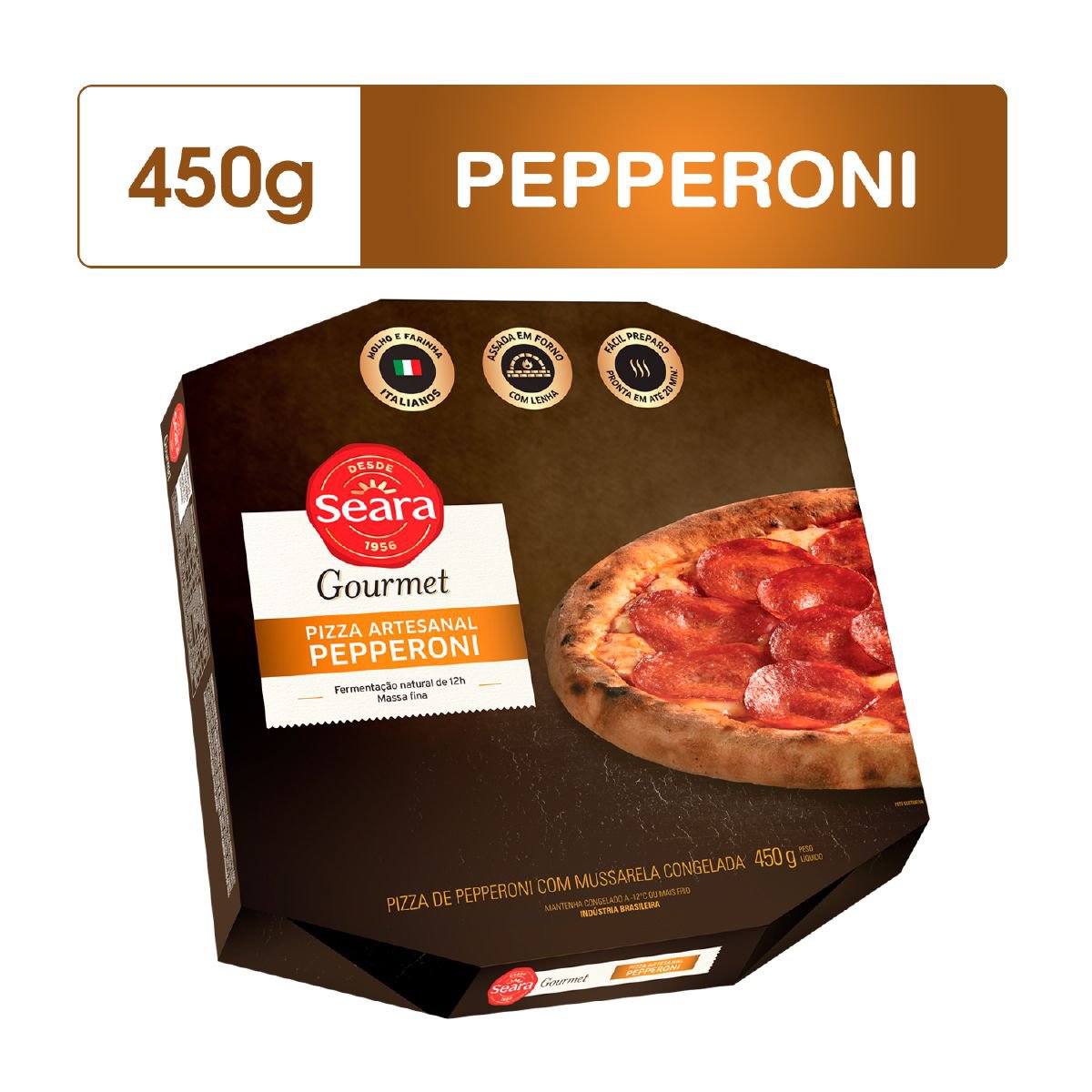 Pizza Congelada Pepperoni Seara Gourmet 450 g