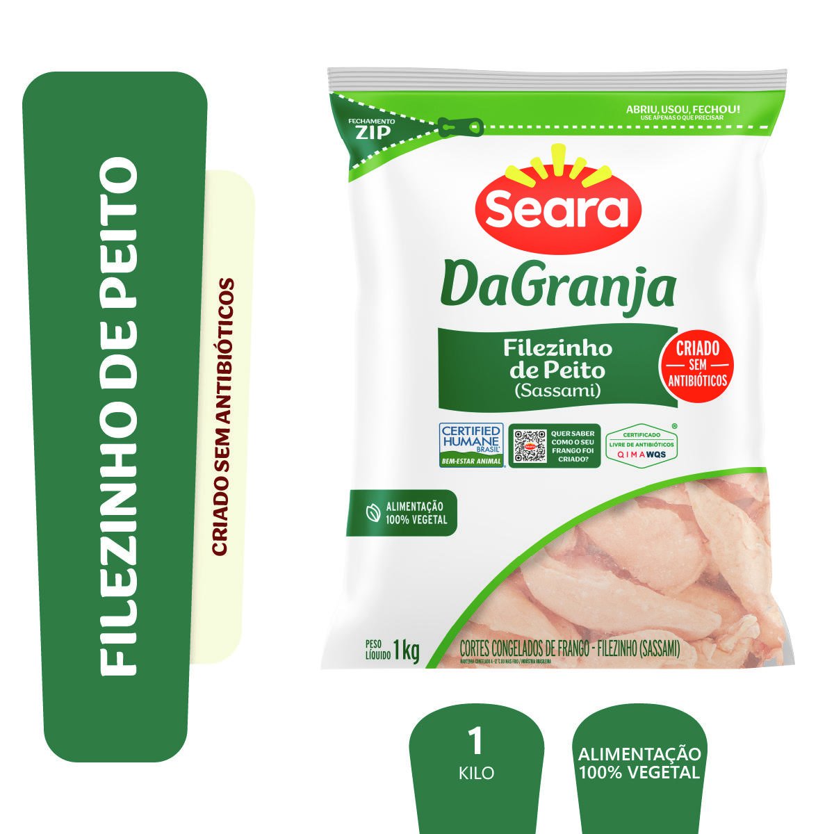 Filezinho de Peito Sassami DaGranja IQF 1Kg