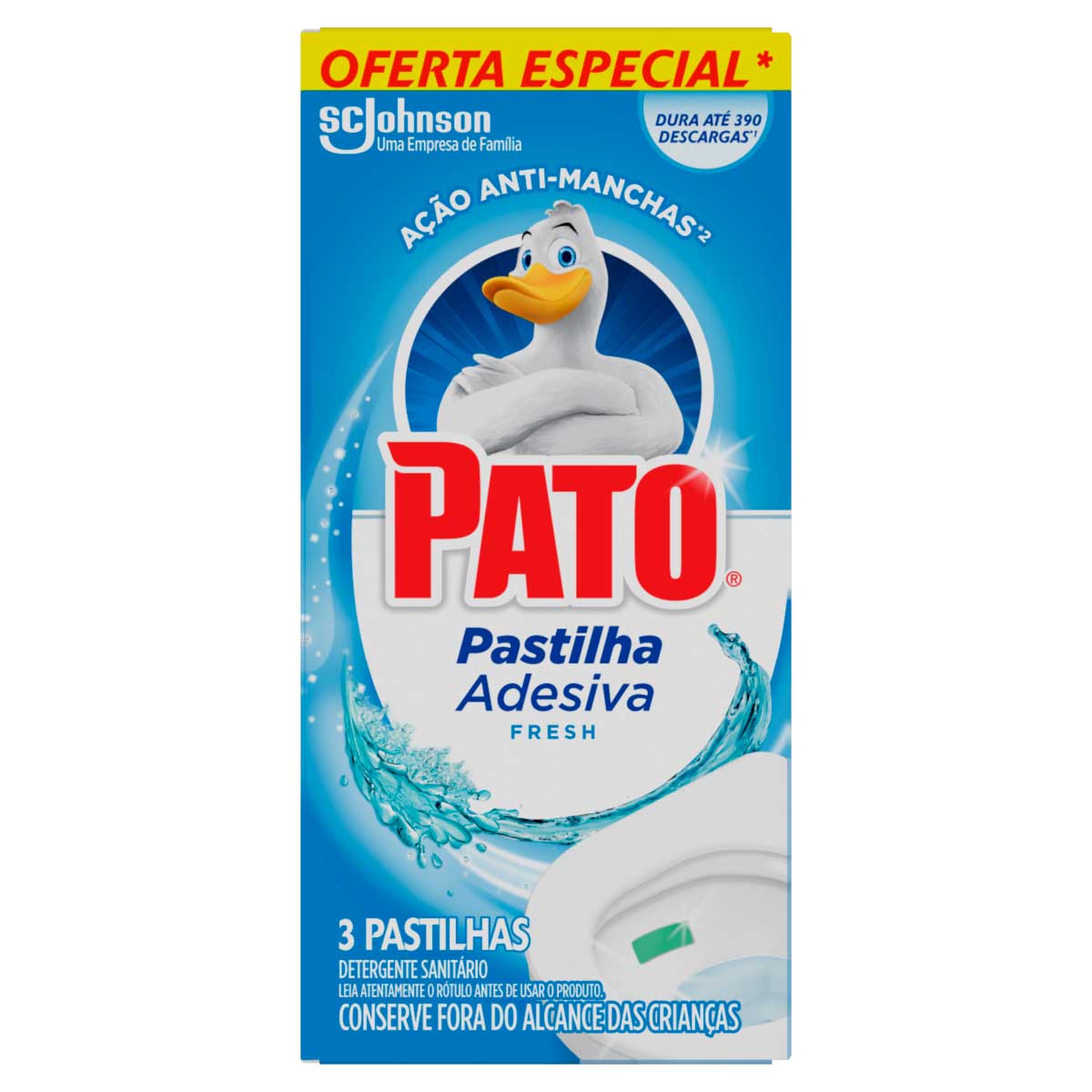 Desodorizador Sanitário Pato Pastilha Adesiva Fresh 3UN Oferta Especial