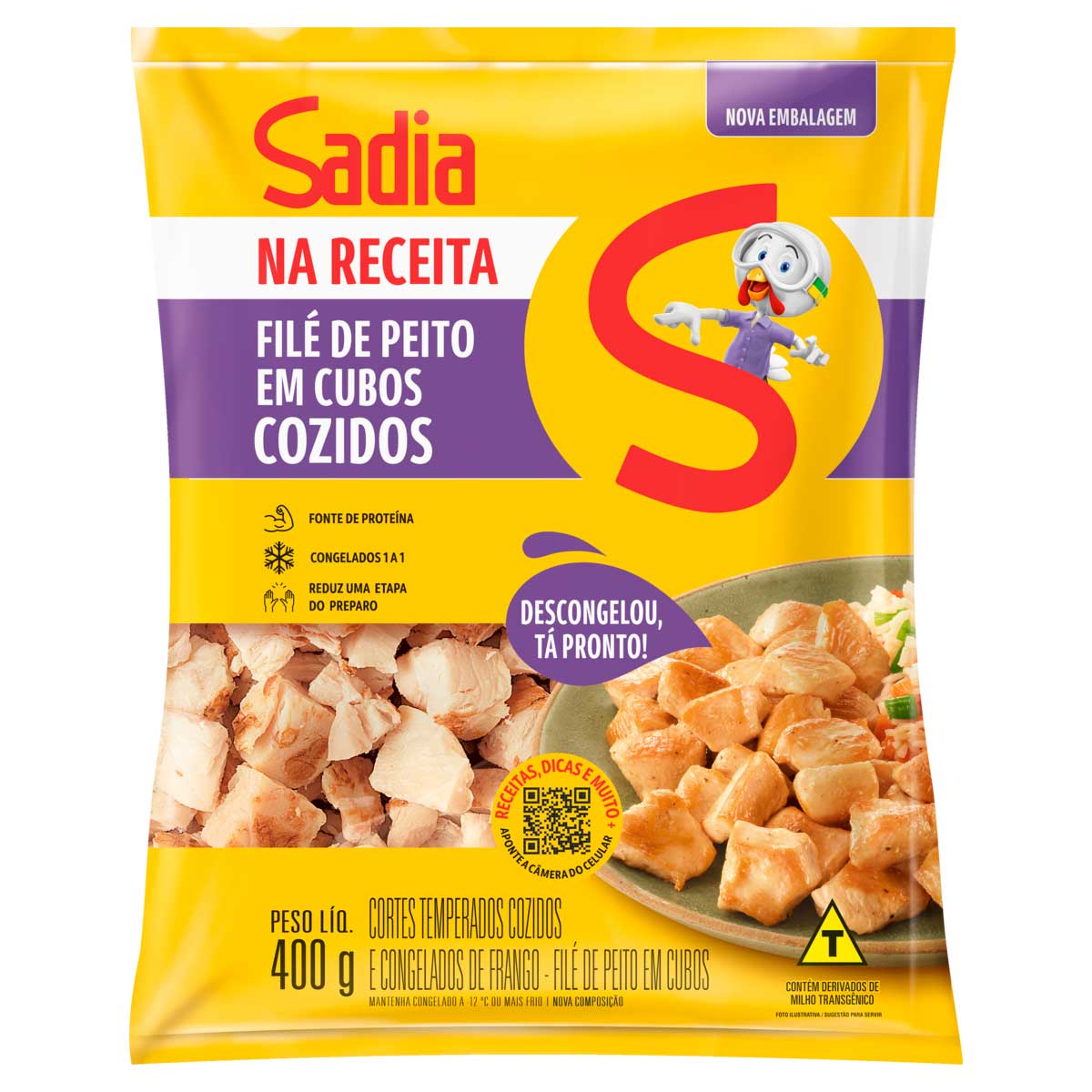 Frango em Cubos Temperados Congelado Sadia 400 g