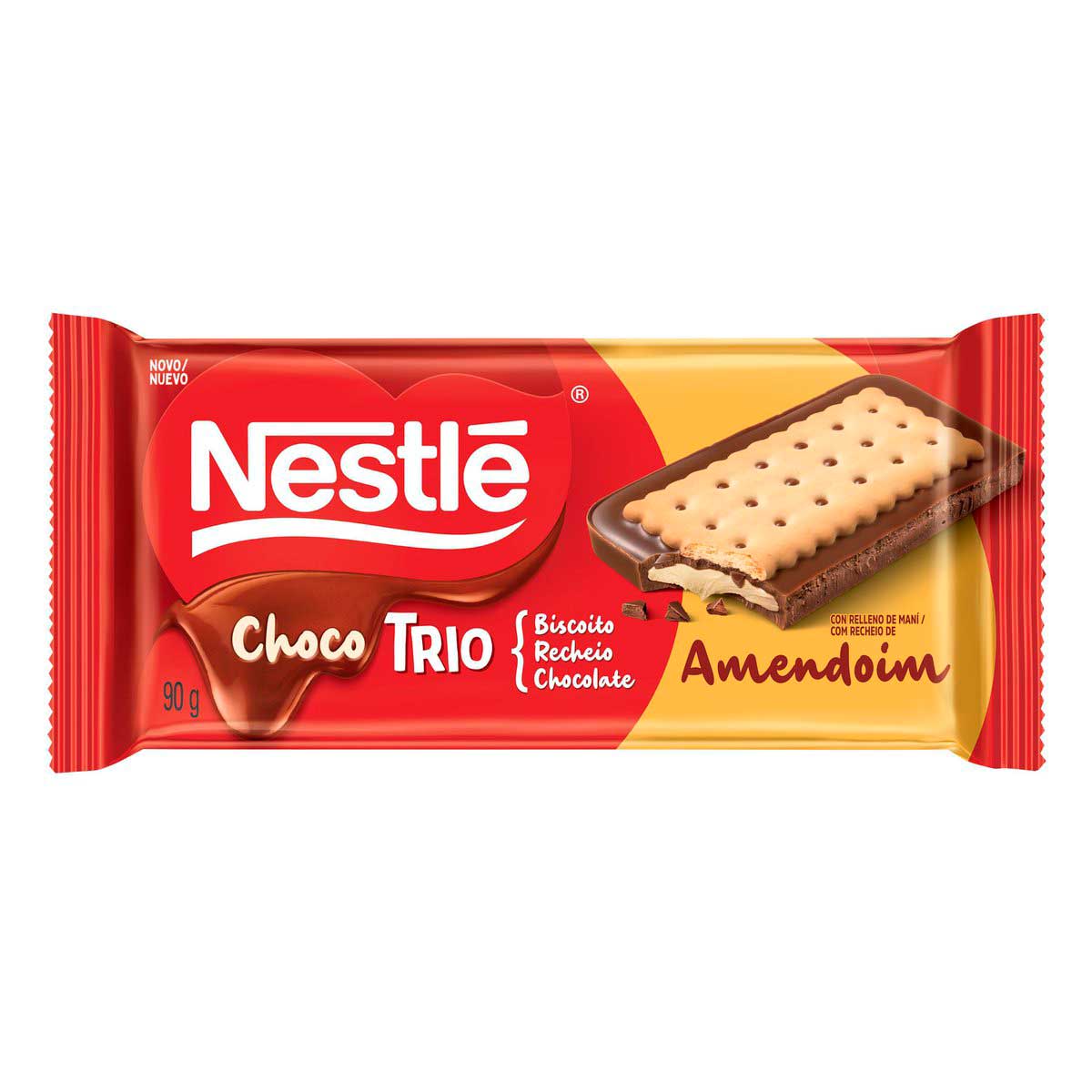 Chocolate Chocotrio Nestlé Pasta de Amendoim 90g