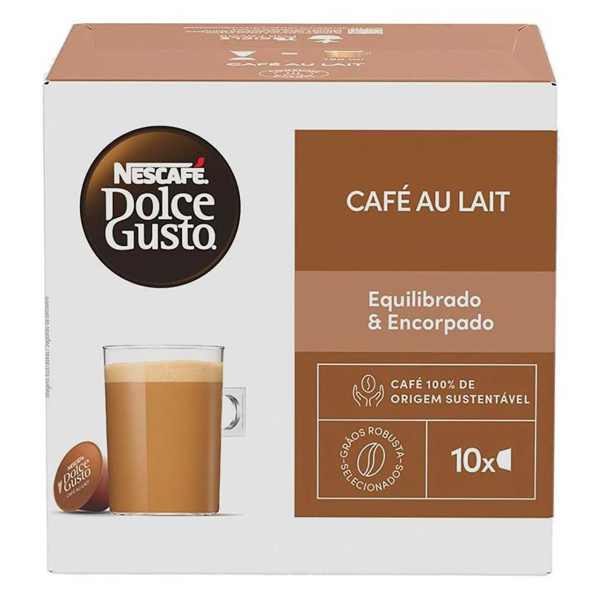 Café em Cápsula NESCAFÉ DOLCE GUSTO Café Au Lait 10 Cápsulas