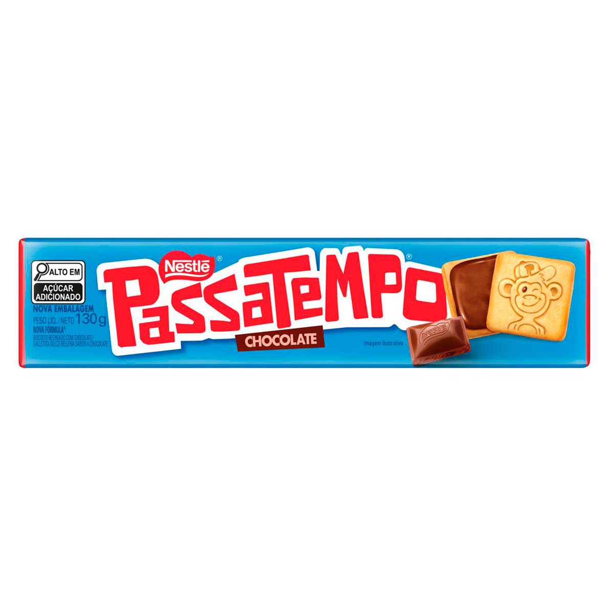 Biscoito Passatempo Recheado Chocolate 130g