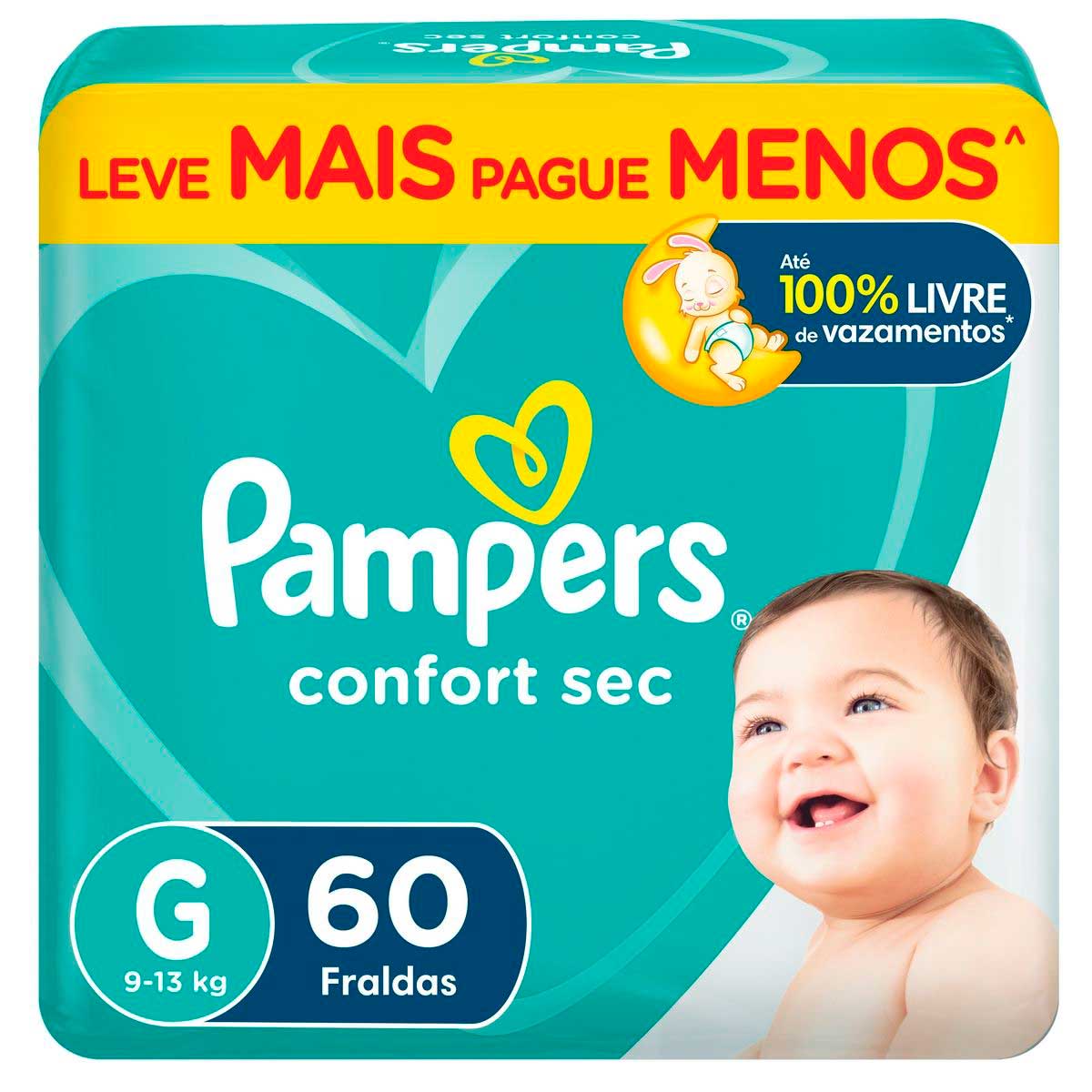 Fralda Descartável Pampers Confort Sec G 60 Unidades