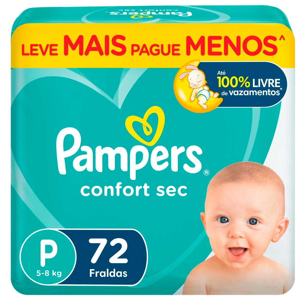 Fralda Descartável Pampers Confort Sec P 72 Unidades