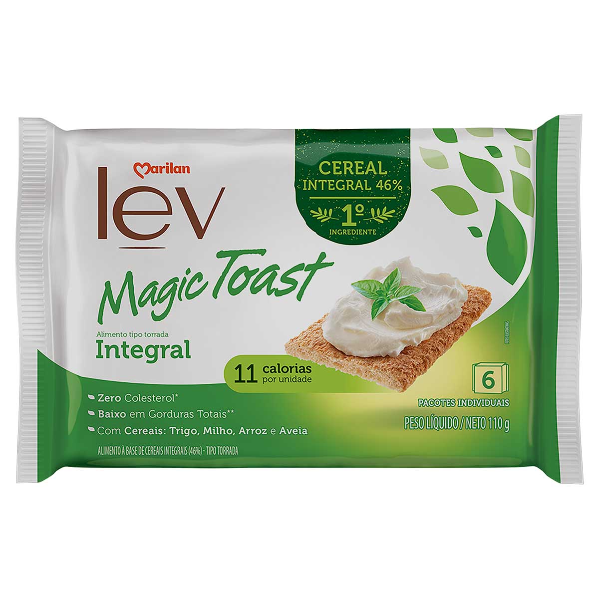 Torrada Integral Marilan Lev Magic Toast 110g 6 Unidades