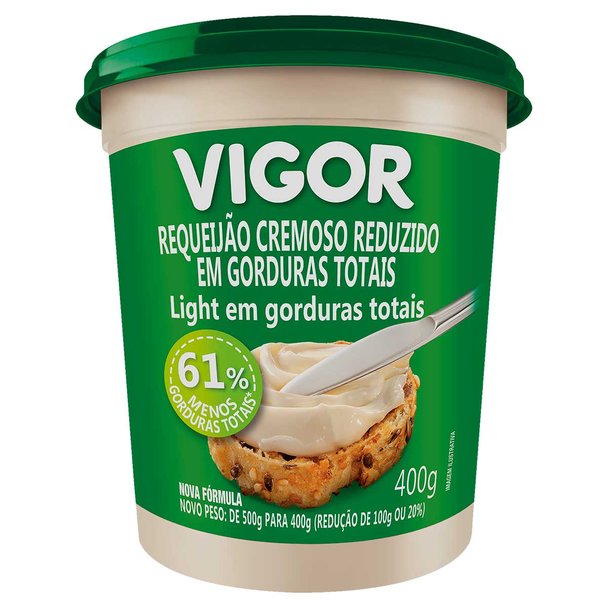 Requeijão Cremoso Reduzido em Gorduras Totais Light Vigor 400g