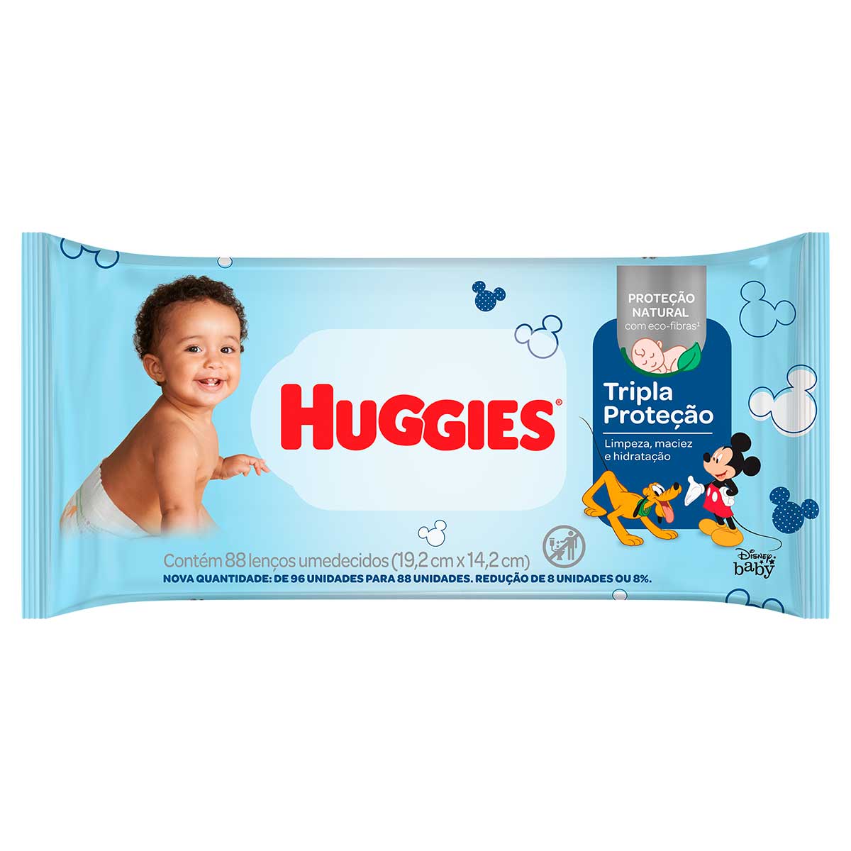 Lenço Umedecido Disney Baby Huggies Tripla Proteção 88 Unidades