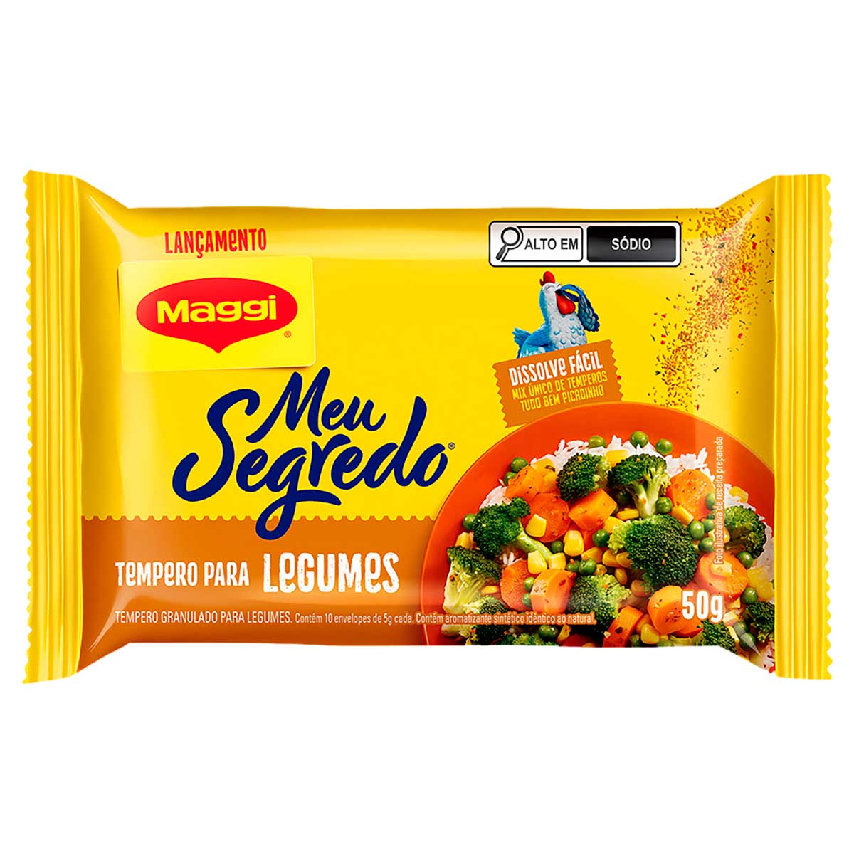 Tempero Granulado para Legumes Maggi Meu Segredo Pacote 50g 10 Unidades de 5g Cada